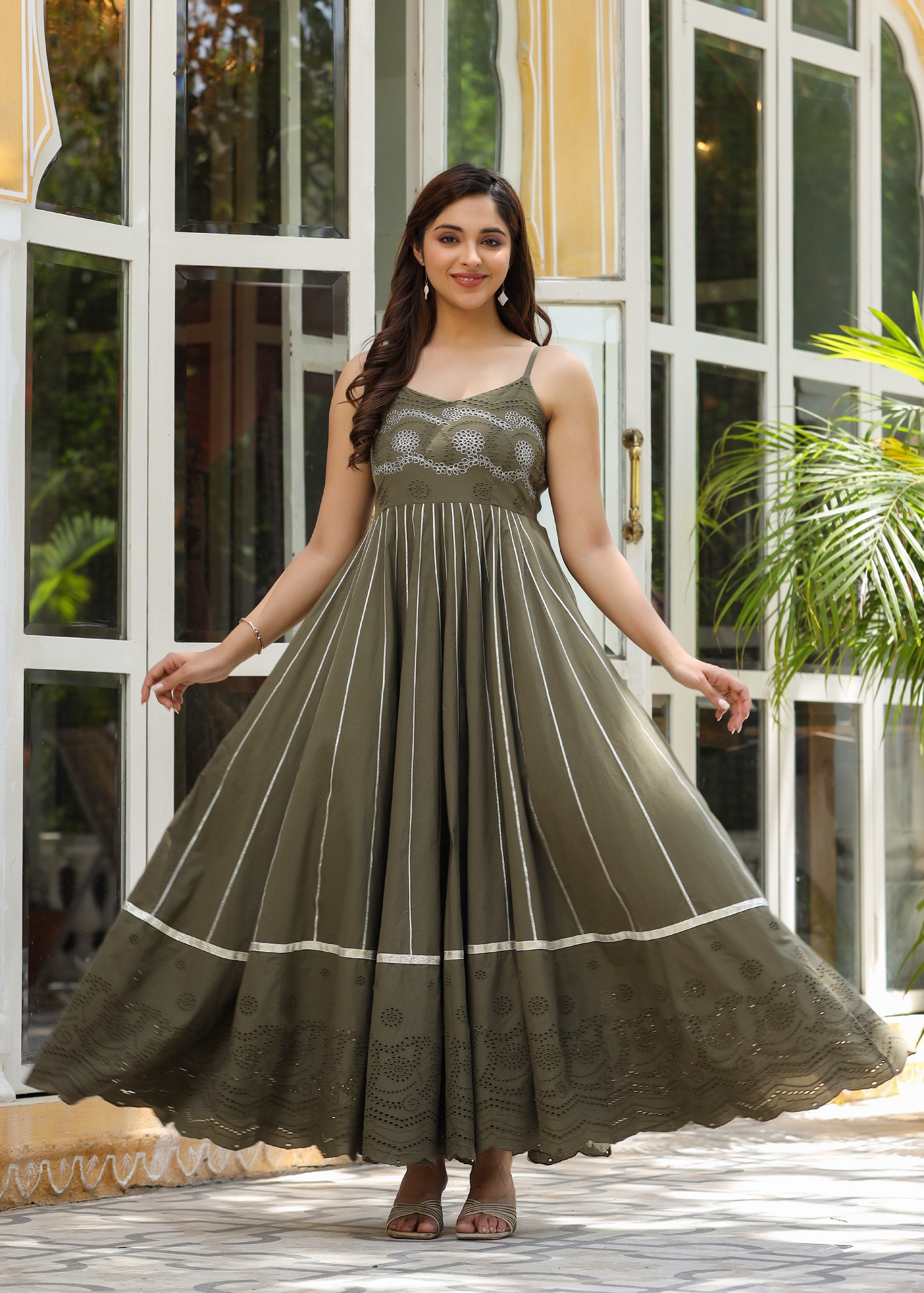 Veera Dress, Gothic Olive