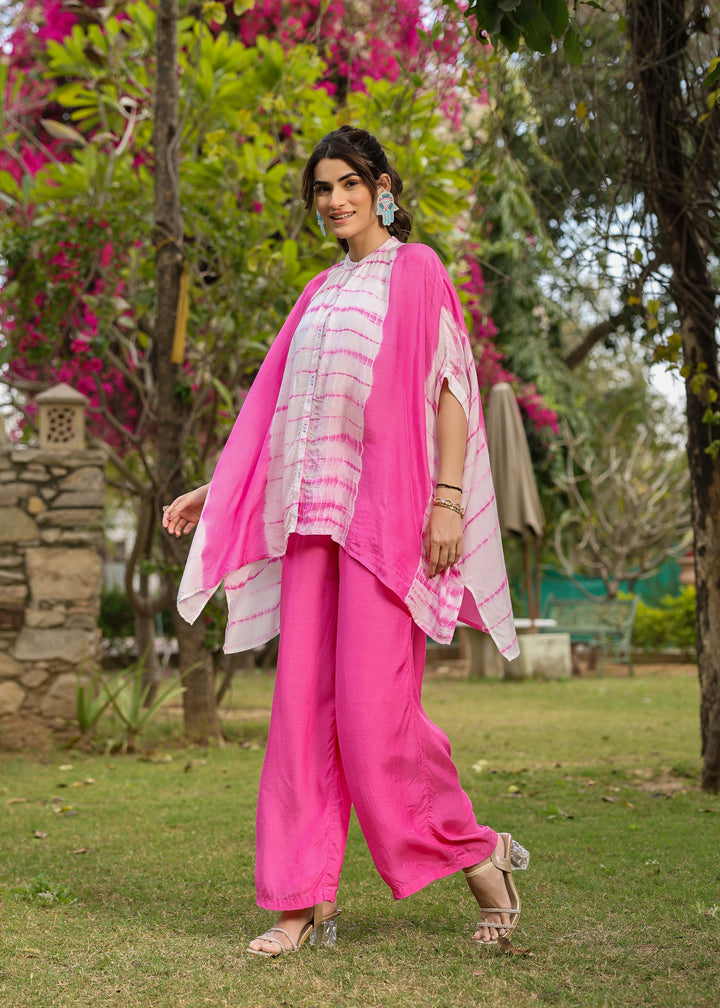 Zola Viscose Pink Tie Dye Coord Set
