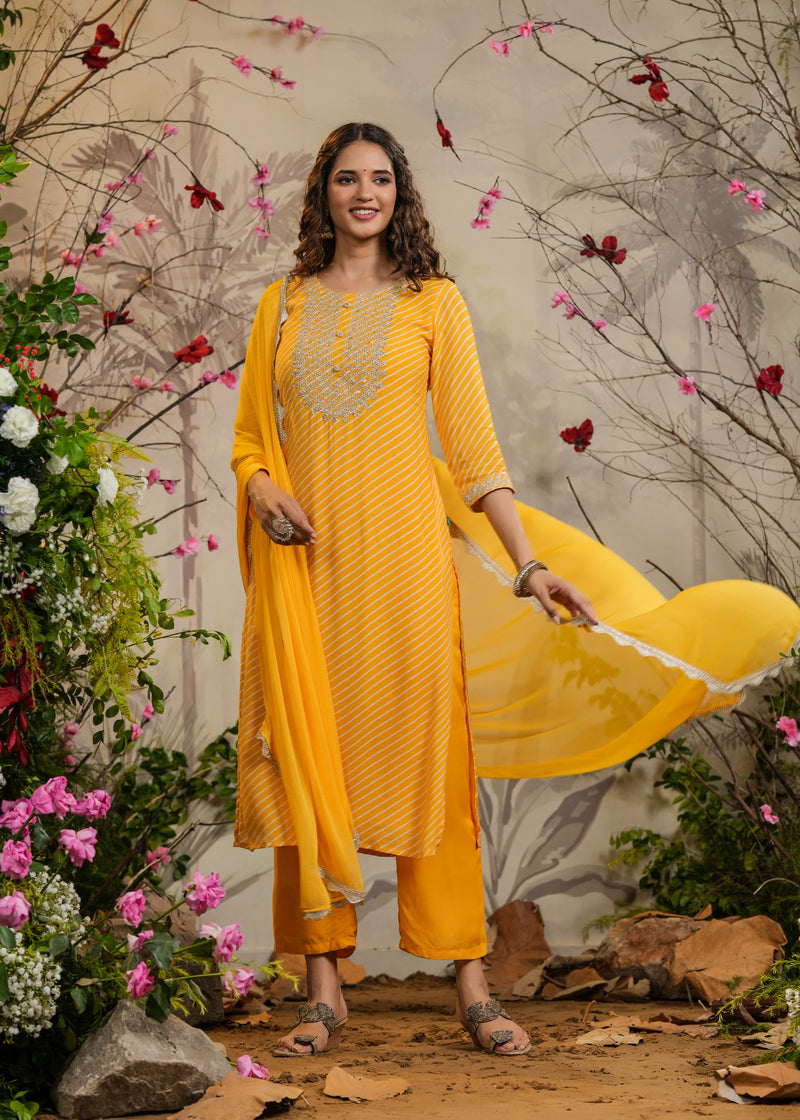 Mustard Yellow Georgette Kurti MHK166 | Miracle Boutique